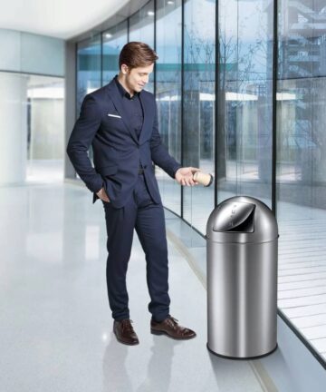 EKO Abfalleimer Pushcan 40 L Mattgrau