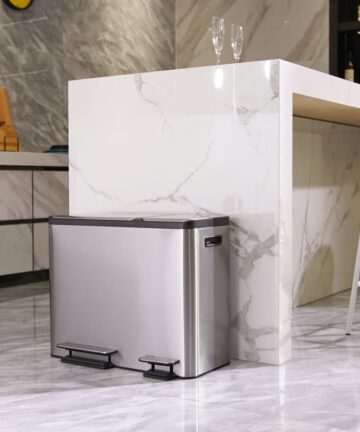 EKO Tretmülleimer EcoCasa 30 L+15 L Mattsilber