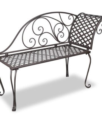 Garten-Chaiselongue 128 cm Stahl Antik Braun