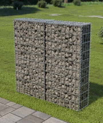Gabionenwand mit Abdeckung Verzinkter Stahl 300×50×100 cm