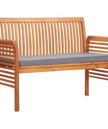 2-Sitzer Gartenbank mit Kissen 120 cm Massivholz Akazie