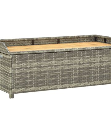 Sitzbank mit Stauraum 120 cm Poly Rattan Schwarz