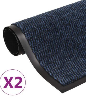 Schmutzfangmatten 2 Stk. Rechteckig Getuftet 60x90 cm Blau