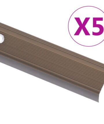 Treppenkantenprofile in L-Form 5 Stk. Aluminium 134 cm Silbern