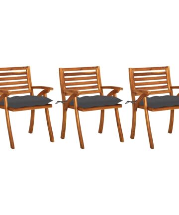 Garten-Essstühle mit Kissen 2 Stk. Massivholz Akazie