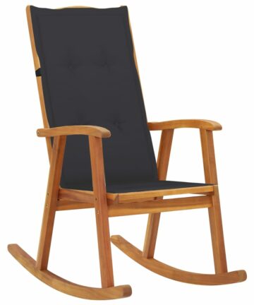 Schaukelstuhl mit Auflagen Massivholz Akazie