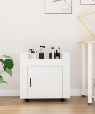Bürowagen Schwarz 60x45x60 cm Holzwerkstoff