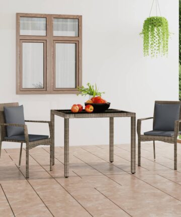 Gartenstühle mit Kissen 4 Stk. Poly Rattan Schwarz