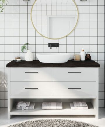 Waschtischplatte Dunkelbraun 120x40x(2-4)cm Massivholz