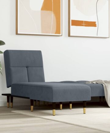 Chaiselongue Hellgrau Samt