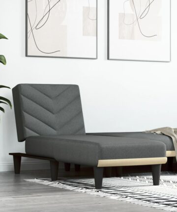 Chaiselongue Schwarz Stoff