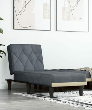 Chaiselongue Hellgrau Samt