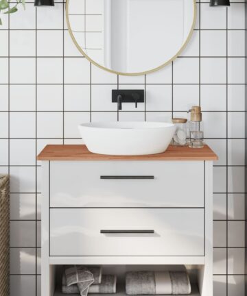 Waschtischplatte 80x40x4 cm Massivholz Buche