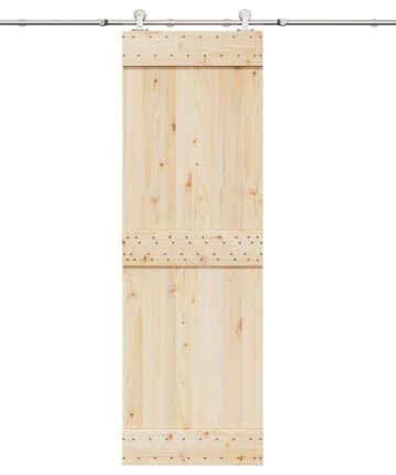 Schiebetür-Beschlagsatz 183 cm Edelstahl Silbern