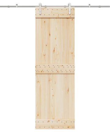 Schiebetür-Beschlagsatz 183 cm Edelstahl Silbern