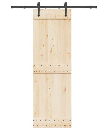 Schiebetürbeschlag-Set 213,5 cm Stahl Schwarz