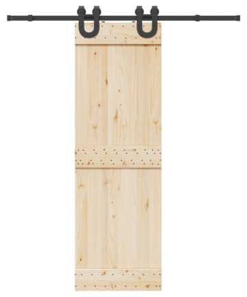 Schiebetürbeschlag-Set 183 cm Stahl Schwarz