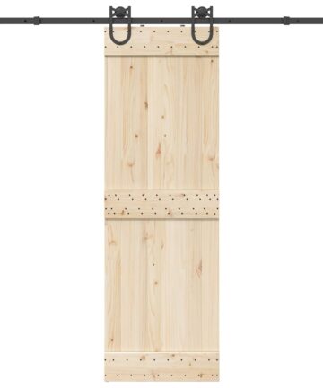 Schiebetürbeschlag-Set 183 cm Stahl Schwarz
