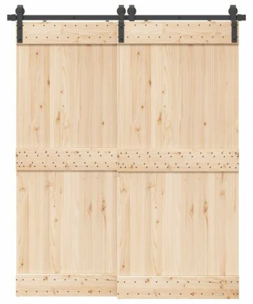 Schiebetürbeschlag-Set 183 cm Stahl Schwarz