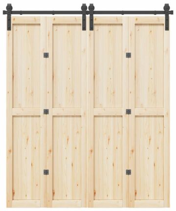 Schiebetürbeschlag-Set 200 cm Stahl Schwarz