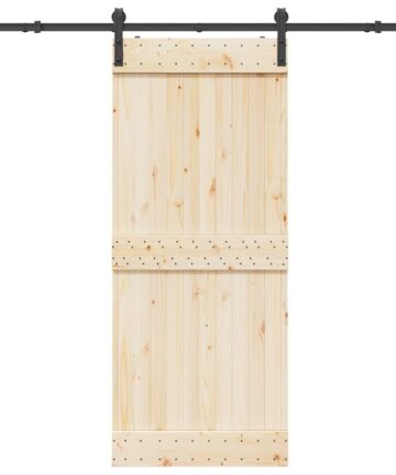 Schiebetürbeschlag-Set 183 cm Stahl Schwarz