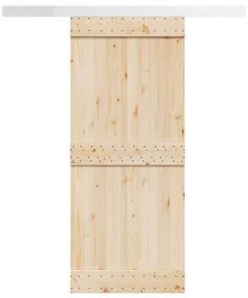 Schiebetürbeschlag-Set 200 cm Aluminiumlegierung Silbern
