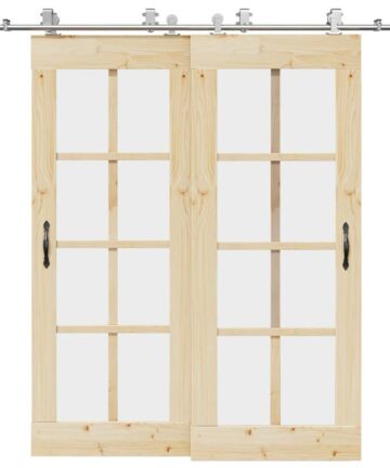 Schiebetür-Beschlagsatz 200 cm Edelstahl Silbern
