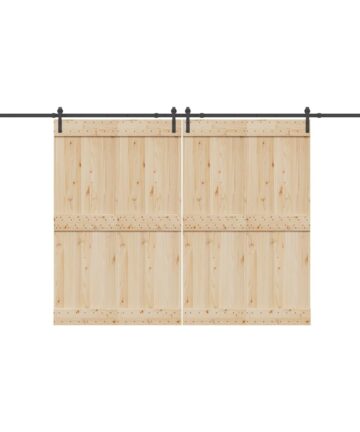 Schiebetürbeschlag-Set 427 cm Stahl Schwarz
