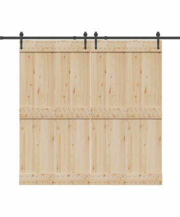 Schiebetürbeschlag-Set 305 cm Stahl Schwarz