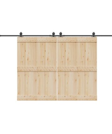 Schiebetürbeschlag-Set 427 cm Stahl Schwarz