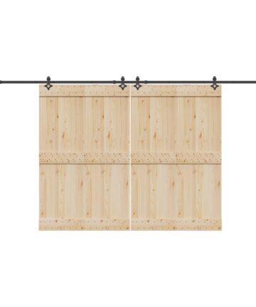Schiebetürbeschlag-Set 305 cm Stahl Schwarz