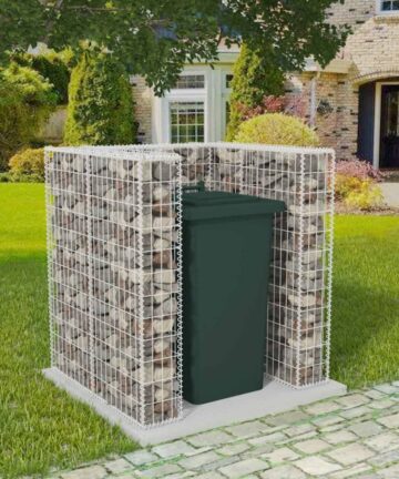 Gabionen-Mülltonnenverkleidung für 3 Tonnen Stahl 250x100x120cm