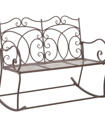 Gartenbank 104 cm Eisen Antik Weiß