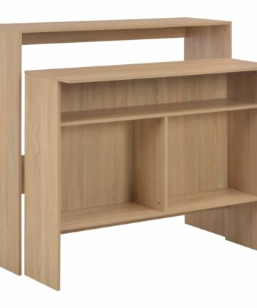 Bartisch mit 2 Tischplatten Schwarz 130x40x120 cm
