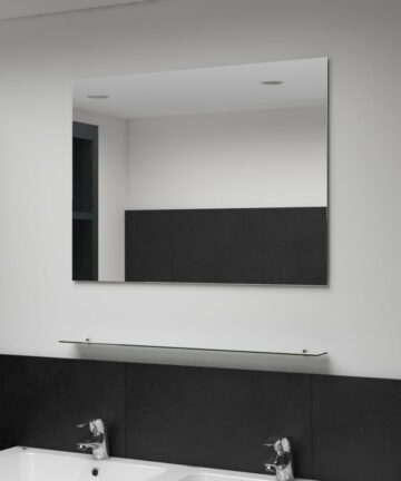 Wandspiegel mit Regal 50×60 cm Hartglas