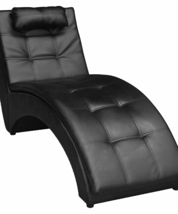 Chaiselongue mit Kissen Weiß Kunstleder