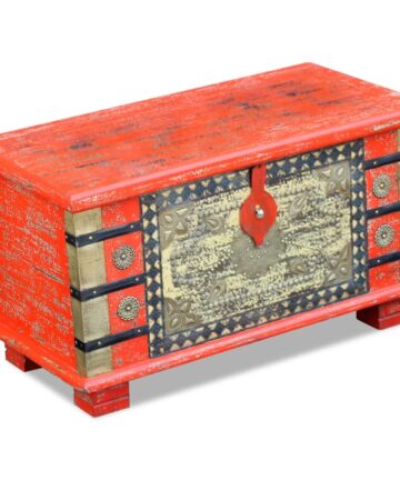 Aufbewahrungstruhe Blau Mangoholz 80x40x45 cm