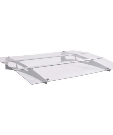 Türvordach Silbern und Transparent 150x90 cm PET