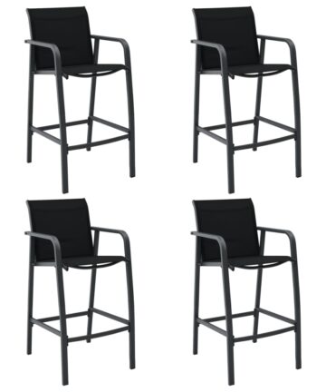 Garten-Barstühle 2 Stk. Schwarz Textilene
