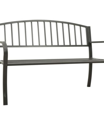 Gartenbank 125 cm Schwarz Stahl