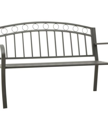 Gartenbank mit Tisch 125 cm Stahl Grau