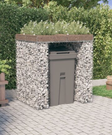 Gabionen-Mülltonnenbox 192x91x120 cm Verzinktes Eisen
