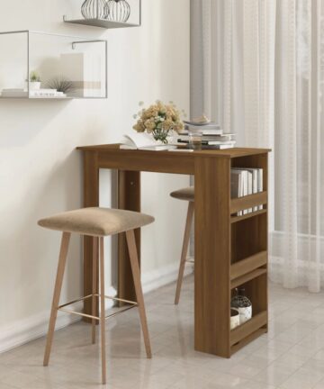 Bartisch mit Ablagefläche Schwarz 102x50x103,5 cm Holzwerkstoff