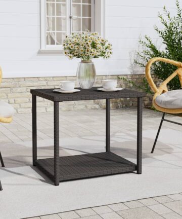 Beistelltisch Braun 55x45x49 cm Poly Rattan