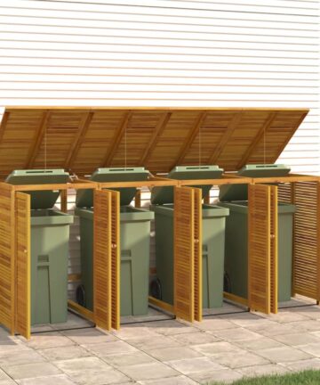 Mülltonnenbox für 3 Tonnen 210x89x117 cm Massivholz Akazie