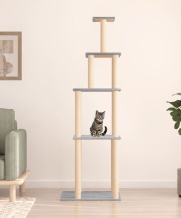Kratzbaum mit Sisal-Kratzsäulen Creme 183 cm