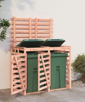Mülltonnenbox für 2 Tonnen Massivholz Kiefer