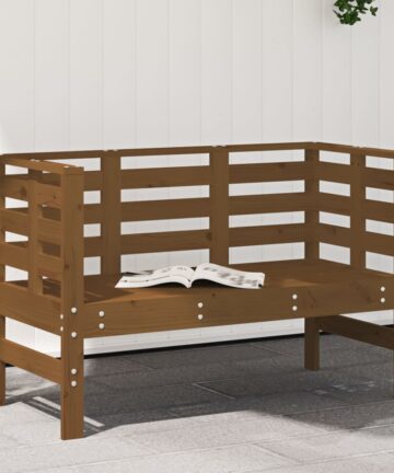 Gartenbank Schwarz 111,5x53x71 cm Massivholz Kiefer