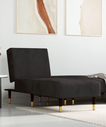 Chaiselongue Dunkelgrau Samt