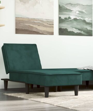 Chaiselongue Dunkelgrau Samt